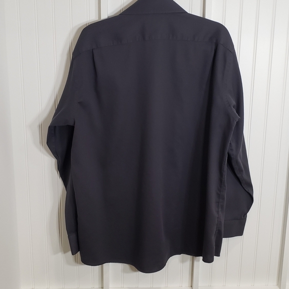 Claiborne Dress Shirt Wrinkle Free Fitted Long Sleeve Charcoal 17 1/2 XL - Picture 8 of 13